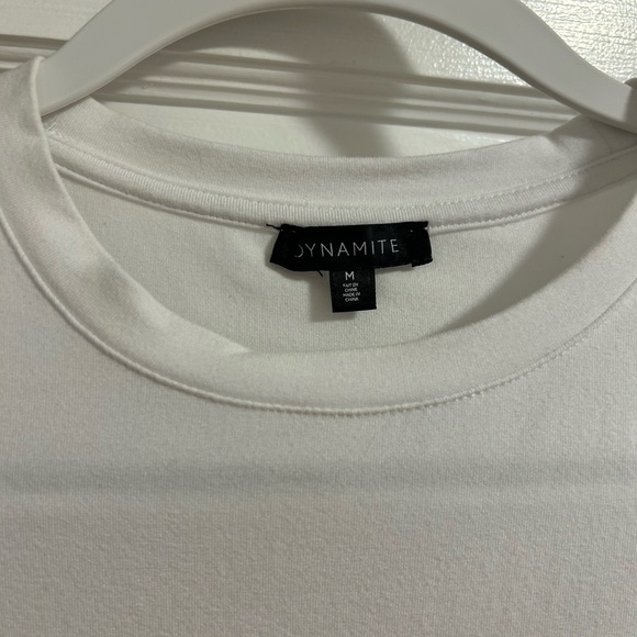 Dynamite White Ruched Crop Top - Picture 3 of 3